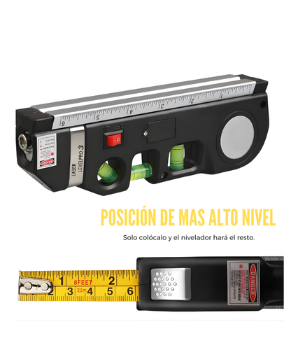 Nivelador Láser 3 en 1 con Cinta Métrica de 2.5 m