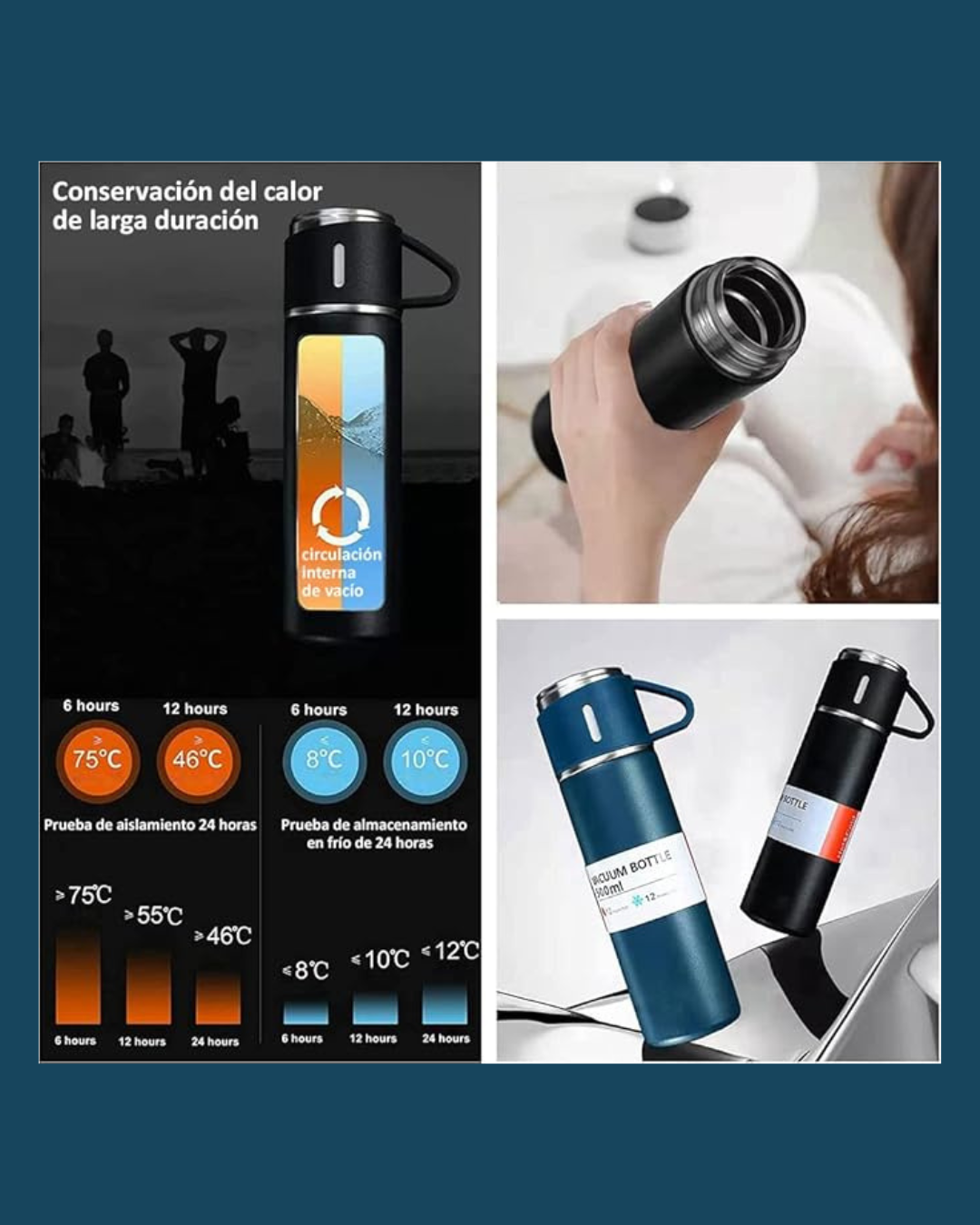 Combo Termo: Termo+2vasos+cepillo
